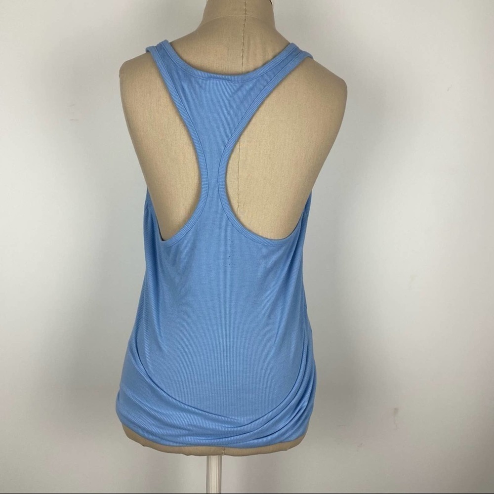 PINK Blue Ribbed Racerback Tank - Picture 3 of 3